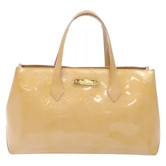 Louis Vuitton Wilshire Monogram Vernis Beige Patent_Leather Bag (Pre-Owned)