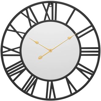 OEM Reloj De Pared Silencioso, Estilo R&uacute;stico Europeo Vintage Con N&uacute;meros Romanos, 40 Cm, Sin Tictac, Funciona Con Pilas, Esqueleto Met&aacute;lico, Reloj Decora