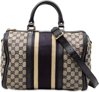 Gucci Borsa a tracolla Joy Boston media in tela GG con decorazione Web 2016-2025 - Marrone