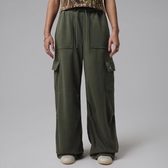 Nike Jordan Womens Jordan Brooklyn Fleece Cargo Pants in Green | IF1060-325