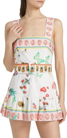 Amanda Uprichard Lena Skort Romper In Postcard Print