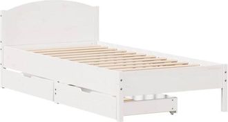 vidaXL Vidaxl - Bed Frame without Mattress White 75x190 cm Small Single Solid Wood Pine