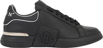 Philipp Plein Phantom Kick$ Lo-Top Sneakers - unisex - Sneakers - Zwart - 45 EU - Leer - Schoenen