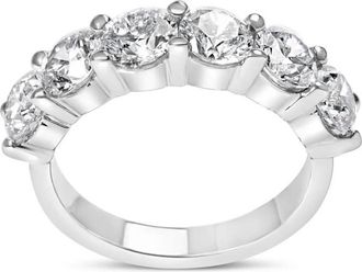 House of Brilliance 14K White Gold 3.0 Cttw Lab-Grown Diamond Shared Prong 6 Stone Band Ring (G-H Color, VS2-SI1 Clarity)