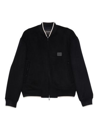 Emporio Armani Blue Wool Bomber Jacket