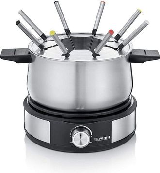 Severin 2471 Fonduta 1500 w regolatore di temperatura acciaio inox, Nero - Severin