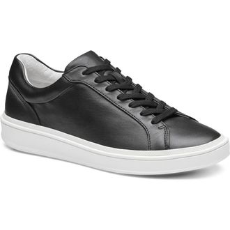 Johnston & Murphy Ashley Sneaker in Black Nappa Leather at Nordstrom, Size 6.5