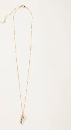 Fat Face FatFace Gold Tone Leaf Charm Necklace