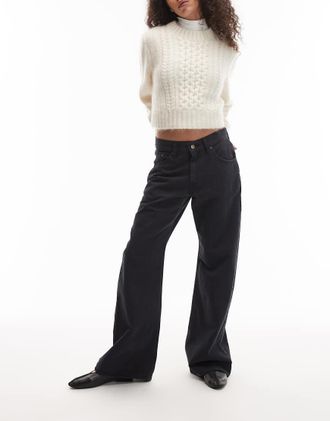 Levi's Jeans bootcut taglio largo color nero slavato