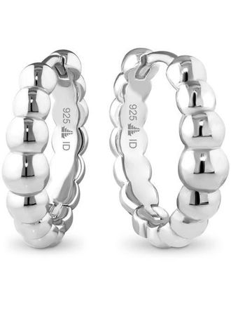 Devata Beaded Ball Hoop Earrings in Rhodium Plated Sterling Silver at Nordstrom