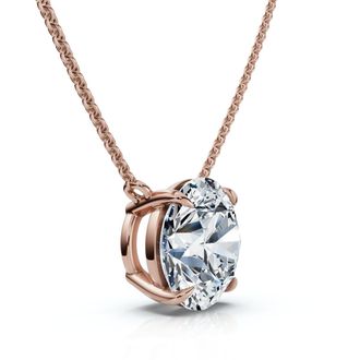 Pompeii3 1 1/2Ct Solitaire Diamond Pendant 14k Gold Womens 18 Chain Lab Grown