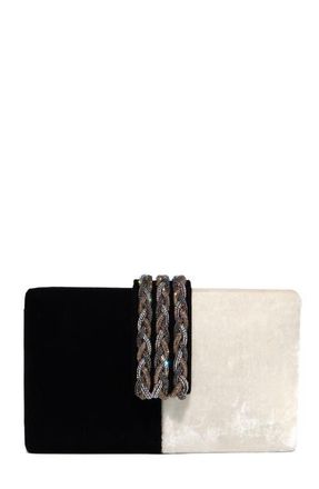 Simitri Braided Fringe Clutch in Tuxedo at Nordstrom