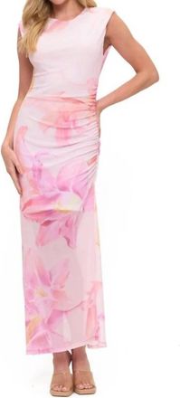 Ariella Mesh Maxi Dress In Pink Floral
