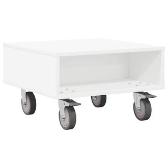 vidaXL Mesa Lateral Con Ruedas 50,5 X 50 X 30 Cm Madera De Ingenier&iacute;a Vidaxl