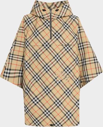 Burberry St. Cady Packaway Check Twill Cape
