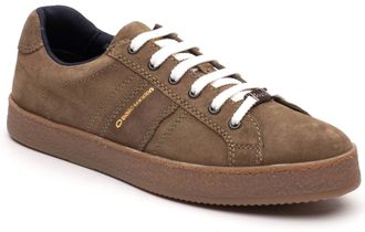 Base London Hopper Leather Mens Moss Trainers - Green - Size UK 11