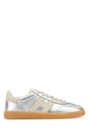Hogan Silver Leather Sneakers