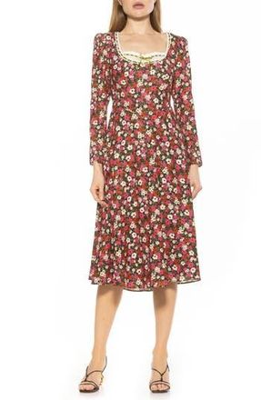 Alexia Admor Zenaida Long Sleeve Fit & Flare Dress in Ditzy Floral at Nordstrom Rack, Size 10