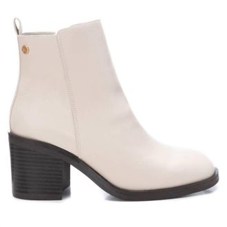 Xti Womens Leather Booties In Ice