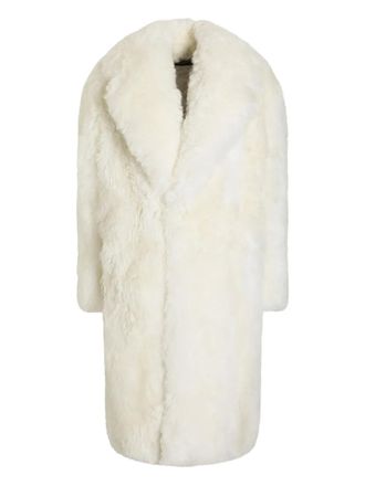 Dolce & Gabbana double-breasted coat - men - Viscose/Lamb Fur/Lamb Fur - 50 - White