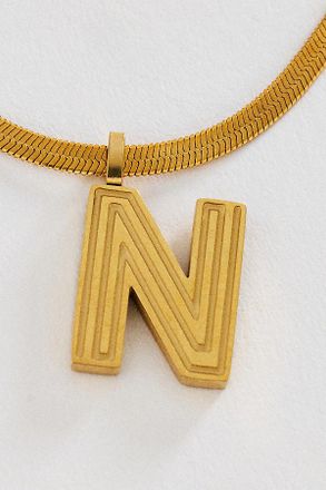 Anthropologie Water Resistant Initial Necklace