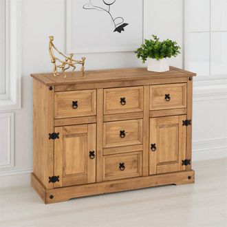 Seconique Corona Essentials 2 Door 5 Drawer Sideboard in Natural