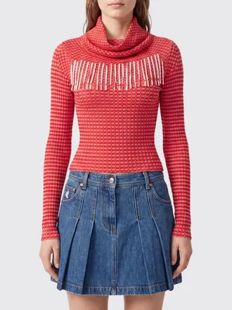 Jean Paul Gaultier Slim-Fit Long-Sleeved Turtleneck Top in Checkered Viscose