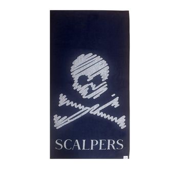 Scalpers Toalla de playa de algod&oacute;n azul 90x180cm