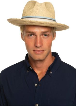 Coolibar Mens Surf Club Hand Woven Fedora, UPF 50+ Sun Protection in Natural Straw at Nordstrom, Size Medium