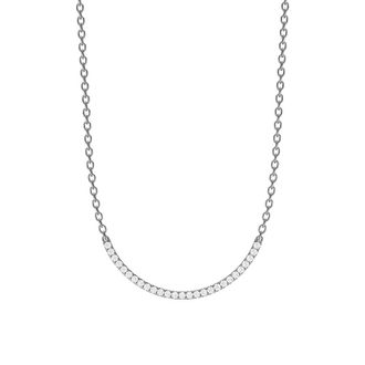 Diamond2Deal 14K White Gold 1 Ct Round Lab Grown Diamond Smiley Pendant Necklace