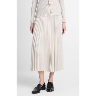 Vince Pleated Midi Skirt in Salt/Glass at Nordstrom Rack, Size 10