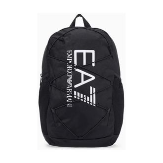 Emporio Armani Rugzak van gecoate stof - unisex - Tassen - Zwart - Maat: ONE Size Zijde