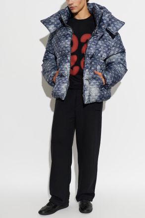 Dsquared2 Puffer Jacket With Monogram, Mens, Navy Blue
