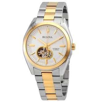 Bulova Surveyor Automatic Silver Dial Two-tone Mens Watch 98A284