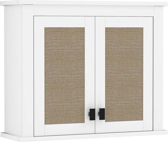 HOMCOM Armario De Pared Para Ba&ntilde;o Multiusos Mueble De Ba&ntilde;o Suspendido Con 2 Puertas De Rat&aacute;n Pe Estante Ajustable 60x19,5x49,4 Cm Blanco - Homcom
