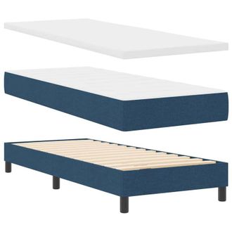 vidaXL Cama Box Spring Con Colch&oacute;n Con Colch&oacute;n Azul 80 X 200 Cm Vidaxl