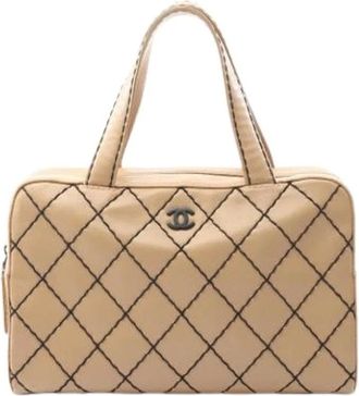 Chanel Pre-owned Handbags, female, Beige, Size: ONE SIZE Pre-owned Vintage Handbag