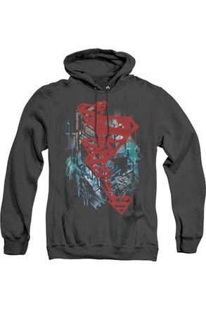 Gildan Superman Gritty Adult Heather Hoodie / Hooded Sweatshirt