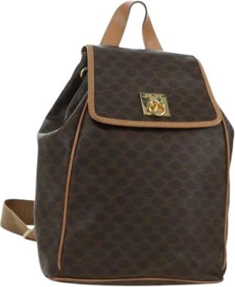 Celine Pre-owned Vintage Rugzak - Dames - Vintage Rugzakken - Bruin - ONE Size - Leer - Vintage