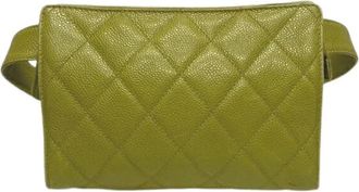 Chanel Pre-owned Belt Bags, female, Green, Size: ONE SIZE Pre-owned Matelasse Leather Waist Bag