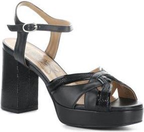 FLY London Ezui Ankle Strap Platform Sandal in Black at Nordstrom Rack, Size 10-10.5Us / 41Eu