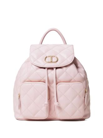 Twin-Set logo-plaque backpack - 00714 ROSA PARISIENNE
