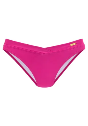 Lascana Bikini-Hose LASCANA Italy, Damen, Gr. 32, N-Gr, pink, Microfaser, Microfaser, Polyamid, unifarben, Badehosen Bikini-Hose, mit hohem Beinausschnitt