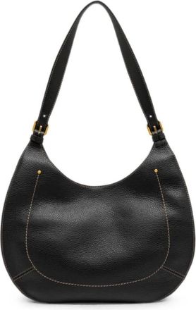 Gianni Chiarini Gabry Schoudertas van Leer met Nerf - Dames - Schoudertassen - Zwart - ONE Size - Leer - Tassen