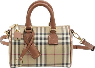 Burberry (WMNS) Burberry Mini Check Bowling Bag Briar Brown 81185651