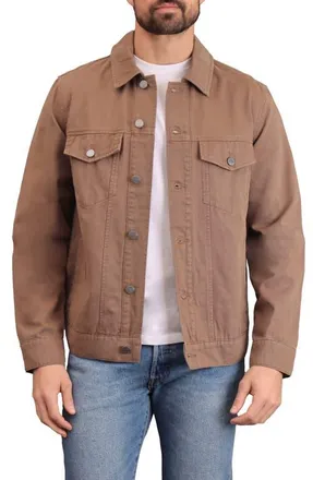 Bagatelle Denim Trucker Jacket in Dark Camel at Nordstrom, Size Medium
