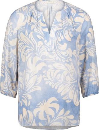 Cartoon Overhemden, Dames, Blauw, XS, Bloemen Casual Blouse met Elastische Taille
