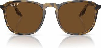 Ray-Ban Polarized Brown Square Unisex Sunglasses RB2203 139357 55