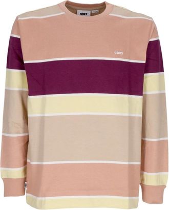 Obey Nationale Streep Lange Mouw Tee - Heren - Longsleeves - Veelkleurig - XL - Katoen - Tops