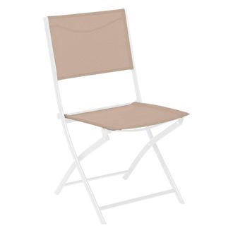 Hesperide Hesperide - Set De 4 Sillas Plegables De Jard&iacute;n Modula Lino Y Blanco - Hesp&eacute;ride